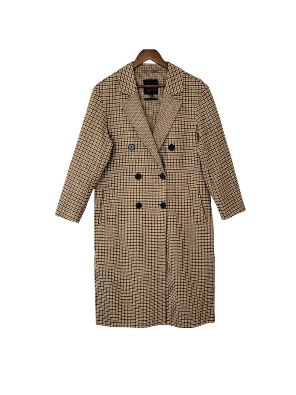 Madewell Double-Faced Brushed Long Coat Womens Size S Wool Blend Tan & Black